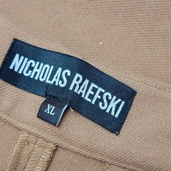 Nicholas Raefski Rolled Tab Ankle Trouser Pants Colorblock 2022 Mens Size XL Tan - Picture 3 of 3